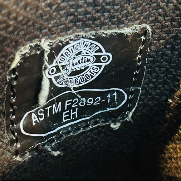 Justin Boots men's western roper work boots cowboy brown leather rodeo 10.5EE - Picture 9 of 9